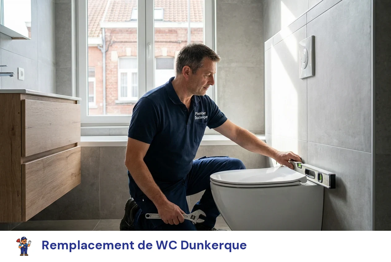 Remplacement de WC à Dunkerque